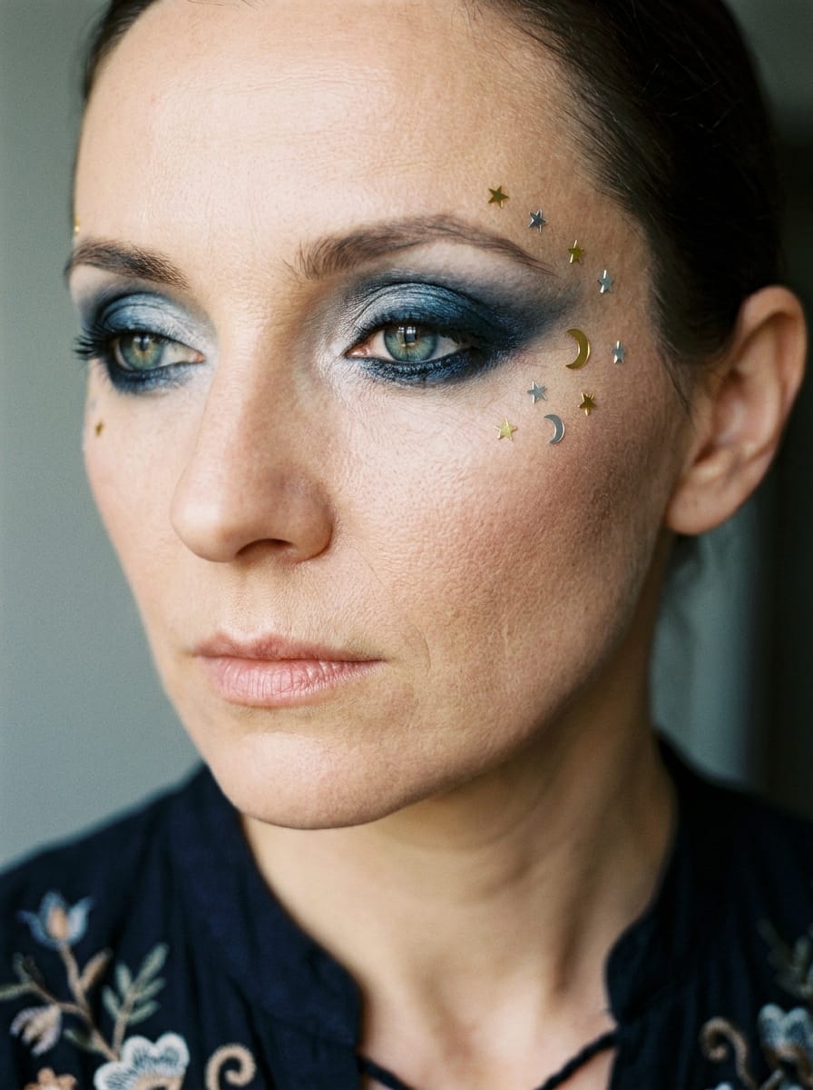 Celestial Moon & Stars Makeup - Halloween Make-up